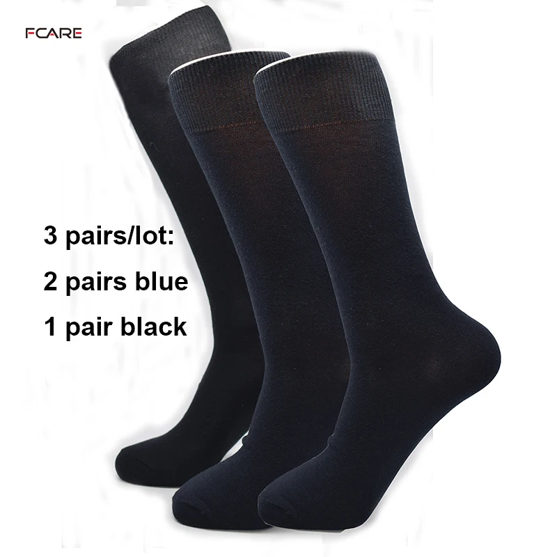 Носки Fcare мужские хлопковые черные синие 3 пары 44 45 46 47 большие размеры|blue socks|calcetines