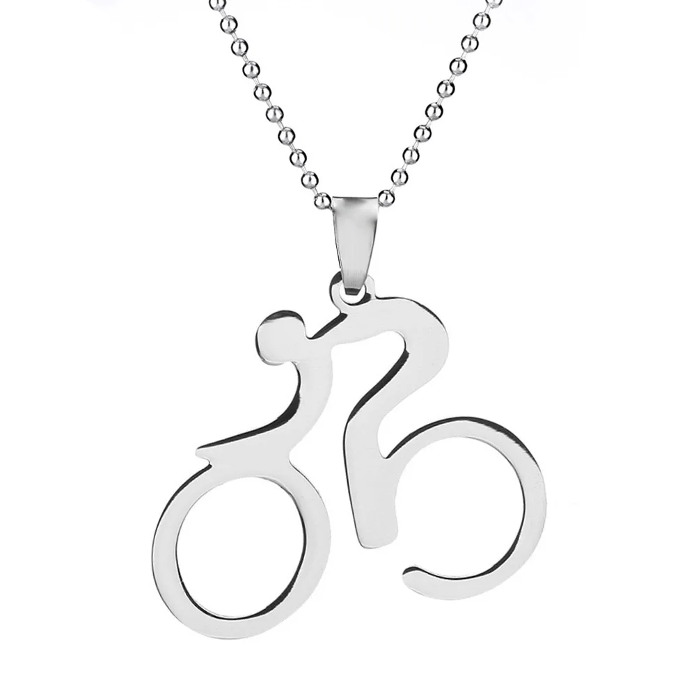 

Bike Pendant Stainless Steel Necklaces Cycling Necklace Women&Men Charms Body Bicycle Sports Necklace