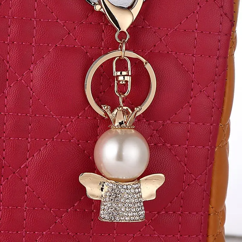 Хрустальная корона, брелок с изображением ангела, креативная сумка, брелок, кольцо, держатель для женщин, кошелек, шарм, подарок, новинка, брелоки, подвеска R166