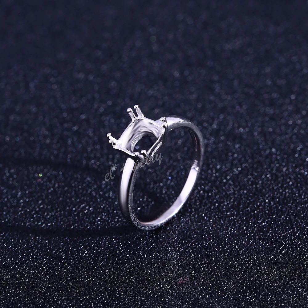 

Solid 14k White Gold Wedding Ring Fine Engagement Jewelry 7x7mm Cushion Cut Semi Mount