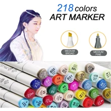 Товары для рукоделия 60 Цвета Dual Head эскиз Маркеры Набор для школьников рисунок фломастер для скетчей Плакаты манга дизайн