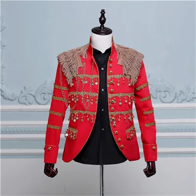 Красный BIGBANG Для мужчин пиджак Терно masculino костюм Homme красный Куртки Для мужчин Блейзер masculino сценический костюм Блейзер Hombre - Цвет: Красный