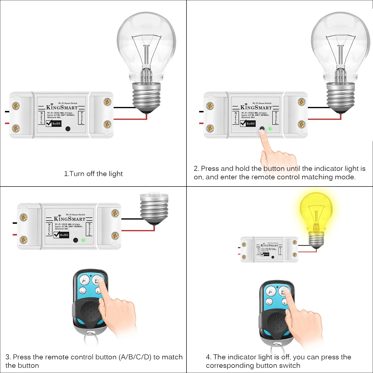 1 pcsIntelligent RF пульт дистанционного управления RF управление WiFi Smart Switch 433 мГц RF приемник для умного дома Wifi переключатель