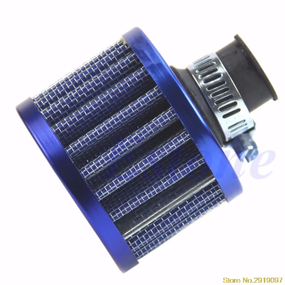 

Newest Blue 12mm Car Motor Cold Air Intake Filter Turbo Vent Crankcase Breather Cleaner Drop Ship