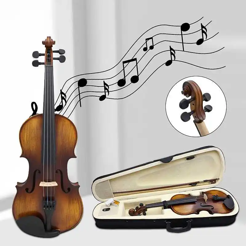 

4/4 High-grade Spruce Solid Wood Astonvilla AV-506 Vintage Violin Case Bow Rosin Set for Beginners Professional Players Bow