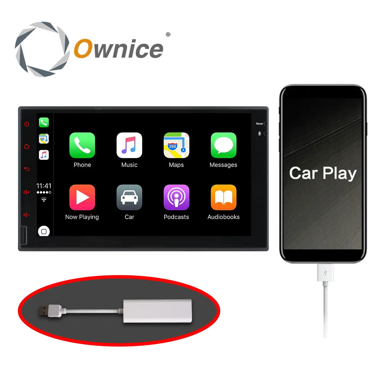 

Ownice IOS Phone Radio Car play Connect by USB Support Touch and Voice Control Only for Ownice Car DVD Only