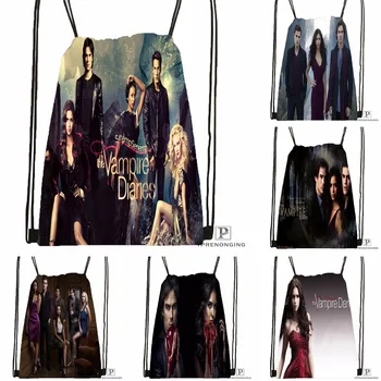 

Custom the Vampire Diaries Drawstring Backpack Bag Cute Daypack Kids Satchel (Black Back) 31x40cm#180531-03-61
