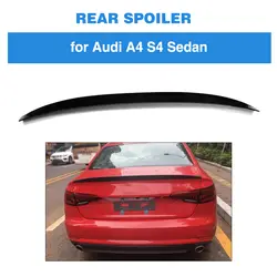 Углеродного волокна задний багажник загрузки губы крыло для Audi A4 S4 седан 2017 2018 стайлинга автомобилей