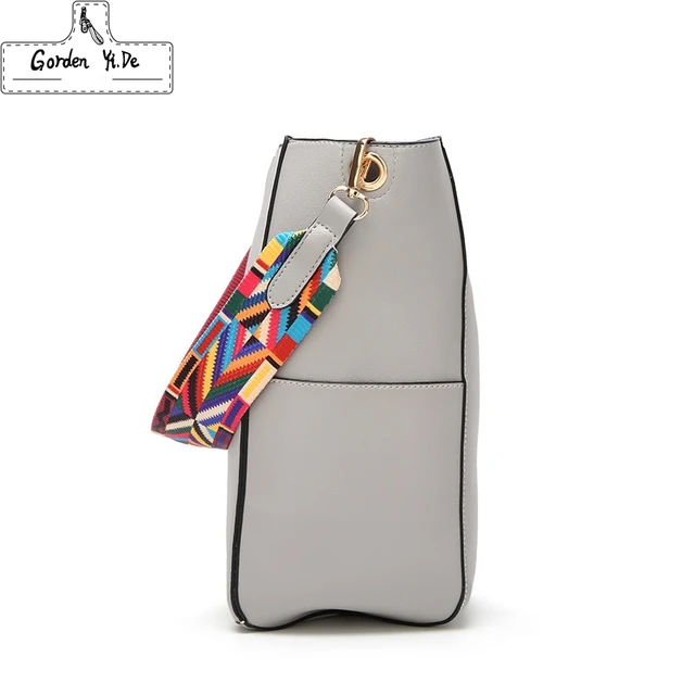 Online Brand Luxury Handbags 2018 Designer Women Leather Wide Brand Luxury Handbags 2018 Designer Women Leather Wide Strap Bag Female Shoulder Messenger Bags Bucket Tote