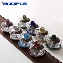 180 мл креативная ледяная, с трещинами керамический гайвань термостойкая стеклянная чайный набор кунг-фу Tureen чайная чаша чайная церемония посуда для напитков Декор