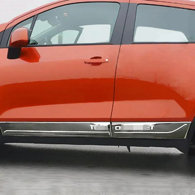 Для Chevrolet TRAX из нержавеющей стали, нижняя часть, молдинги, накладка, полосы, 4 шт., автомобильный Стайлинг