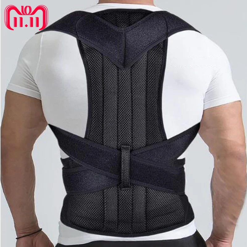 

Adjustable Back Shoulder Support Braces&Supports Orthopedic Posture Corrector Corset Back Support Belt Posture Correction Black