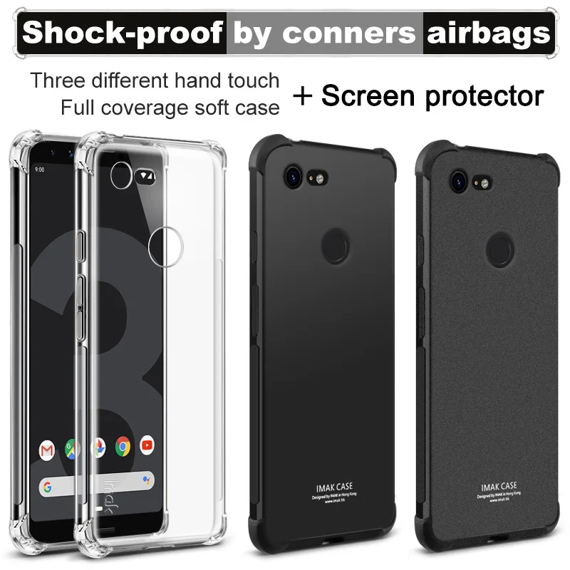 

IMAK Airbag Surrounded Protection Shockproof Case for Google Pixel 3a XL 3/3XL Clear Soft TPU Cover For Google Pixel 2 2XL