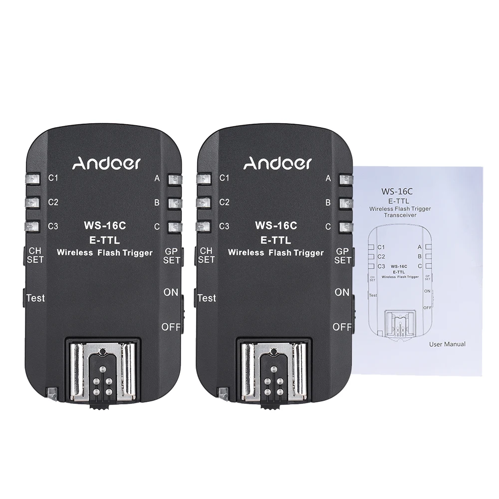 Andoer WS-16C E-TTL беспроводной трансивер триггера вспышки 2,4 GHz 1/8000s Высокоскоростная синхронизация для Canon 5D для YongNuo YN568EX и т. Д