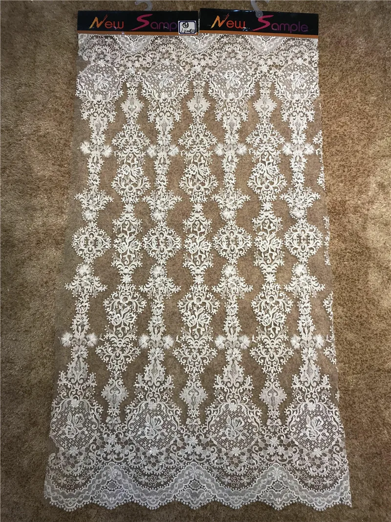 

2018 latest African Tulle lace French Net Beaded Lace Fabric For Wedding Embroidery African lace fabric 5 YARDS
