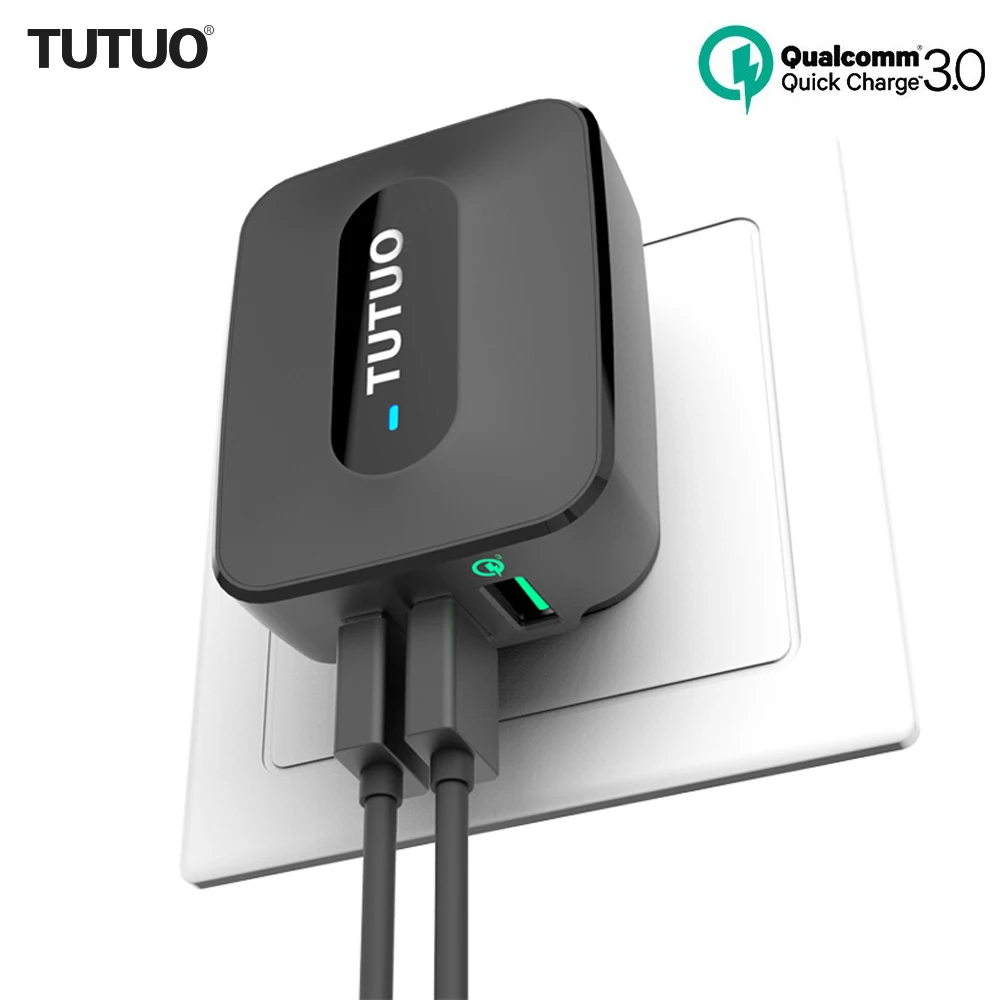 Сетевое зарядное устройство TUTUO с 3 USB портами и поддержкой быстрой зарядки 0 дюйма