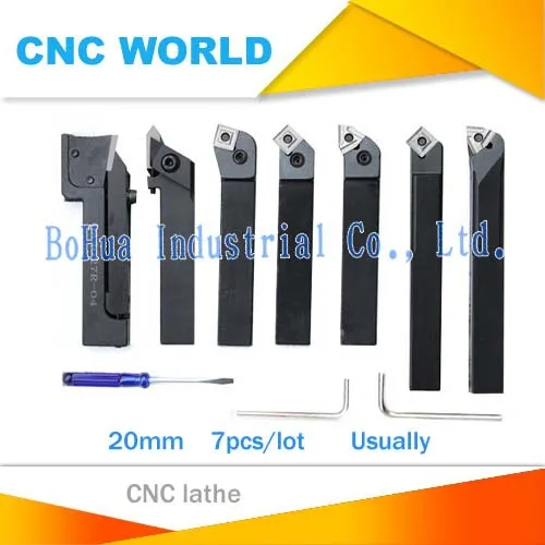 

Hot !20mm 7pcs/set indexable carbide turnnig lathe cutter tool set, none Titanium,wholesale