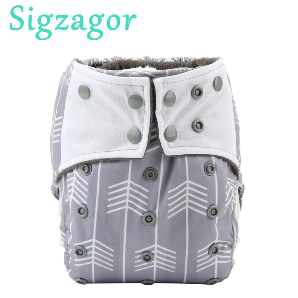 

[Sigzagor]5 Charcoal Bamboo Baby Cloth Diapers Nappy Washable Reusable,Double Gussets,NO INSERT 3kg-15kg 8lbs-36lbs 44 Designs