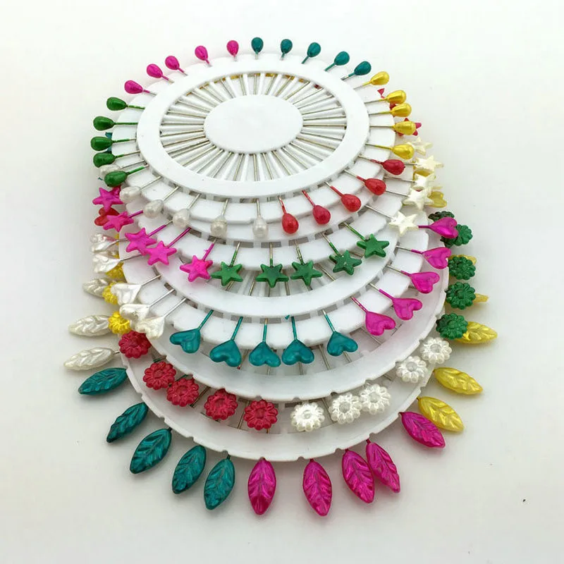 30pcs-set-Cute-5-5cm-Mixed-Colors-DIY-Flower-Leaf-Head-Pins-Round-Pearl-Head-Pins