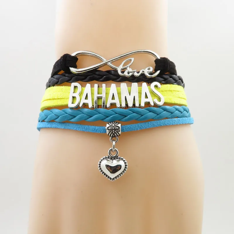 

fashion love bahamas Bracelet heart Charm bahamas flag banner bracelets & bangle for Women and men jewelry