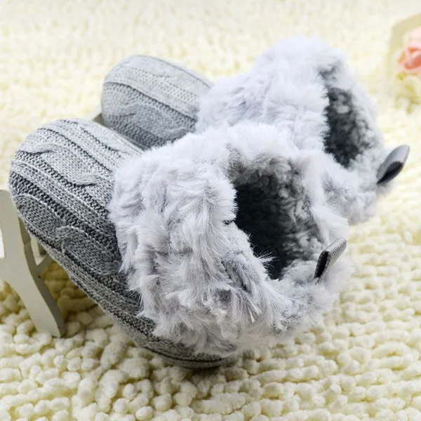 

Hot Infant Boys Girls Winter Warm Snow Boots First Walkers Baby Ankle Crochet Knit Fleece Baby Shoes