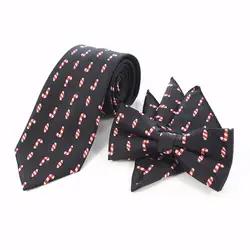 Gusleson Фирменная Новинка Рождество галстук набор для моды Для мужчин качество шелковый галстук Hanky галстук-бабочку жаккардовые 8 см галстук