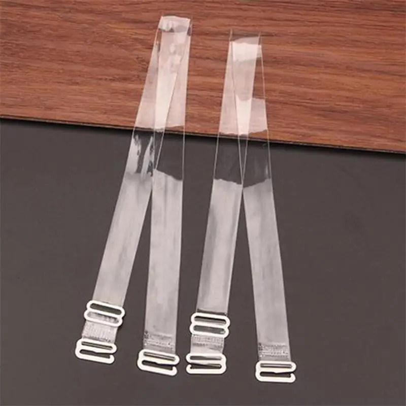 

2 Pairs Ladies Bra Shoulder Straps High Quality Invisible Clear Transparent Adjustable Clasp Hook Woman 1CM Shoulder Straps