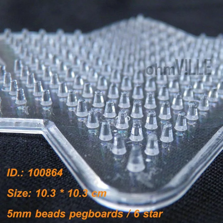 100864 Звездные PegBoards для 5 мм перлер бусины Хама плавленые узоры ~ прозрачная Peg