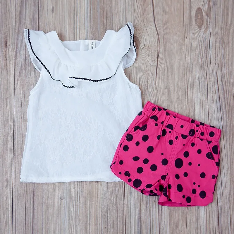

Baby Girls Sets Ruffles Tops + Shorts 2pcs Clothes Girls Sets