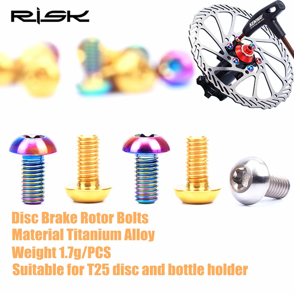 12pcs M5x10mm Disk Brake Rotor Titanium Bolts T25 Torx MTB Mountain Road Bike Disc Brake Rotor