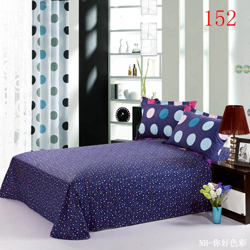 Pink Dots Single Double Bed Sheet Linens Cotton Flat Bed Sheets Twin