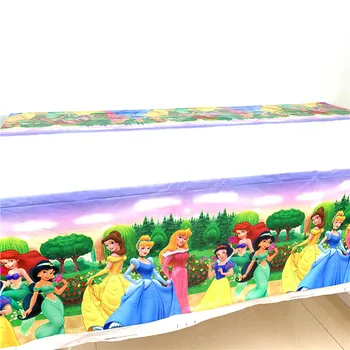

1Pcs Disney Six Princess Theme Birthday Party Decoration Disney Aurora Theme Tablecloth Table Cover 108*180cm Party Supplies