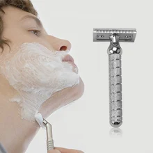 Мужской влажный бритвенный лезвие безопасной бритвы Бритва Ручка Парикмахерская Мужская Ручная борода Уход за волосами безопасный бритвенный станок Инструменты