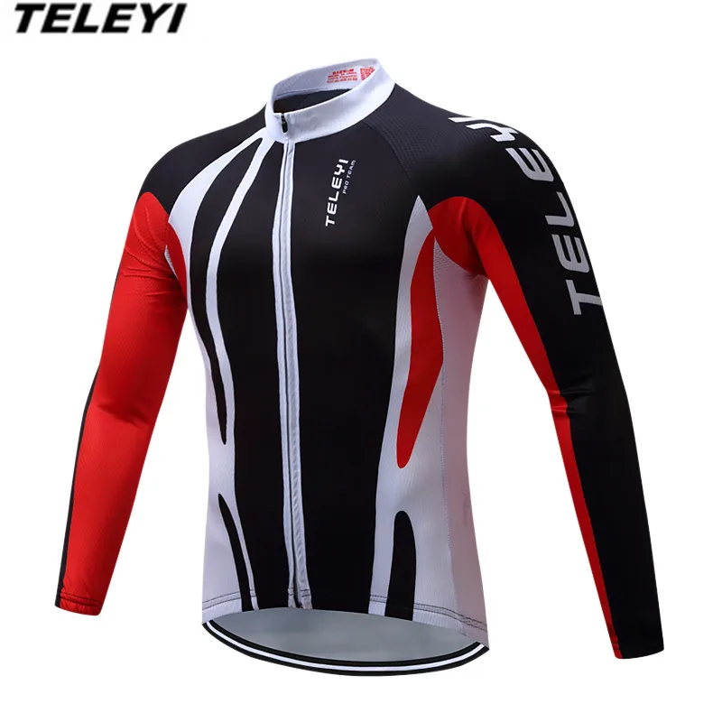 TELEYI Black red Bike jersey Men Cycling clothing Spring Male MTB Ropa