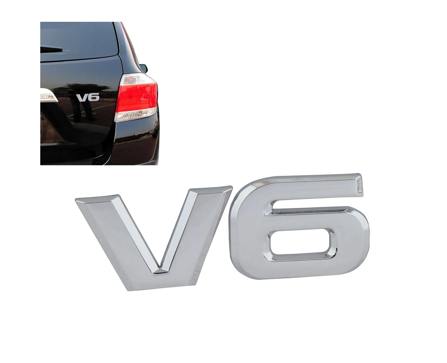 Хромированный V6 V 6 для Highlander RAV4 Prado задняя фотовспышка наклейка | Автомобили и
