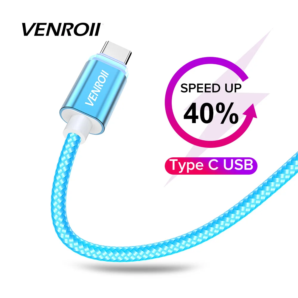 

2.4A Type C USB Cable 1m for Samsung Galaxy S10 S9 S8 Plus A9 Note 8 7 Fast Charging USB-C Cord for Mi 10 9 8 Phone Type-C Kable