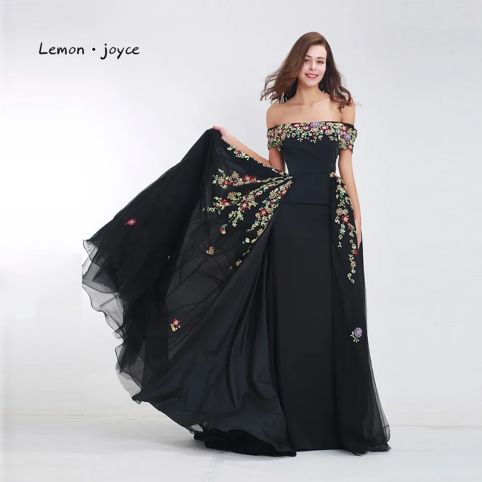 black evening gowns plus size