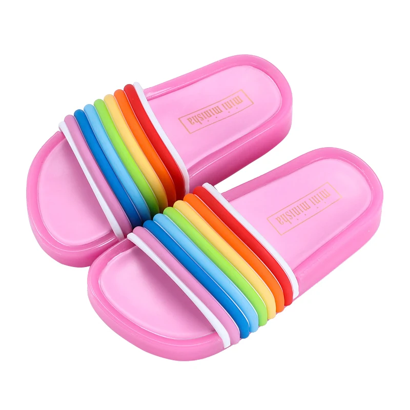 2019 New Summer Kids Slippers Toddler LED melissa Jelly Light UP Slippers Girls  Barefoot Boys Rainbow Glowing Beach Shoes