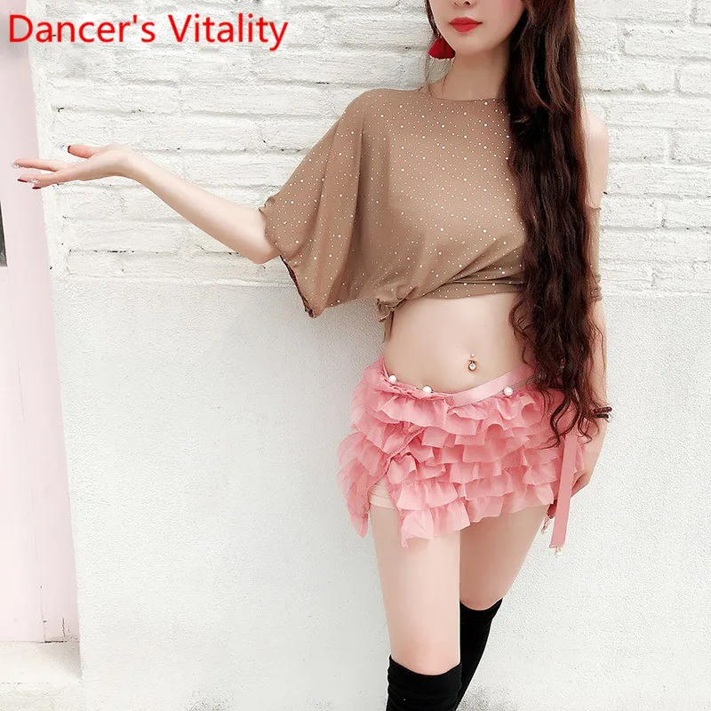 

Belly Dance Wear Practice Clothes 2019 New Beginner Sequin Top Hip Scarf Professional Exercise Indian Oriental Competition Set