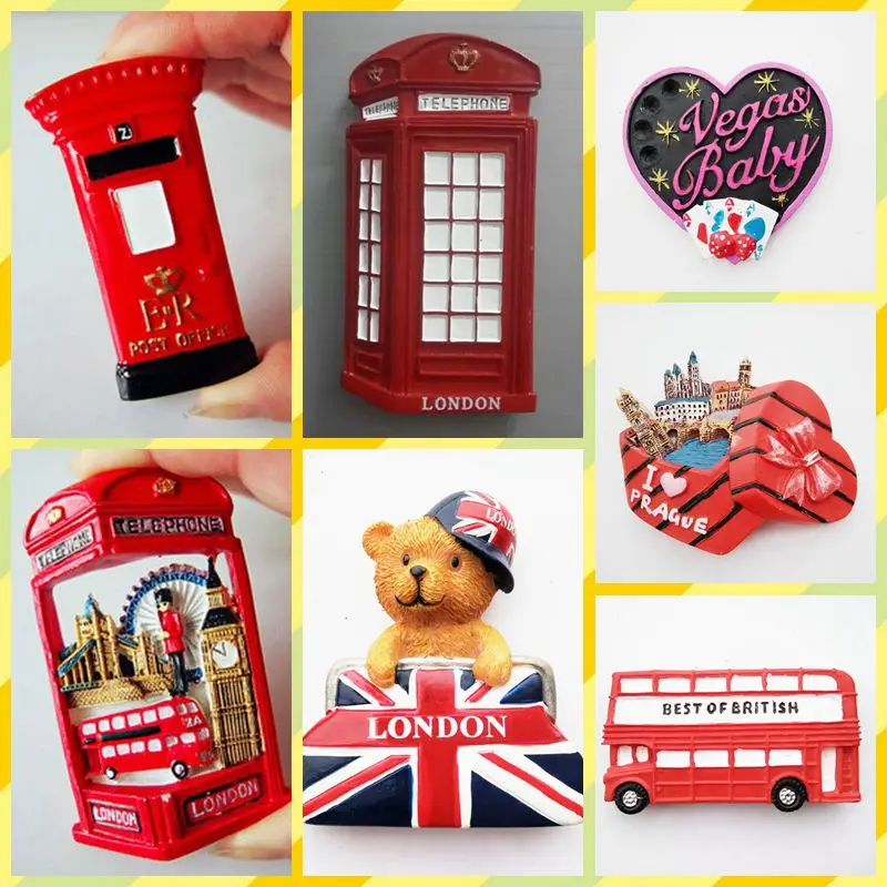 Darmowa wysyłka Jakość Eksportujący London Niedźwiedź Post Straż Phone Booth Turystyczny Rysunek Toy Lodówka samochodów home office decor Magnes prezenty