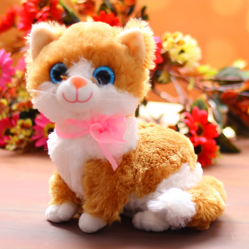 1 шт. милые реалистичные котенок кошка плюшевая игрушка кукла мягкая игрушка котенок плюшевый приятный мягкие игрушки Peluche талисман девочки Детские игрушки - Цвет: As Picture