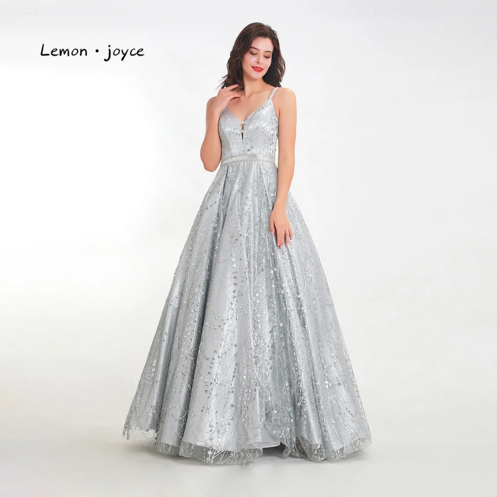 Женское вечернее платье Lemon joyce Gary длинное с треугольным вырезом блестками и