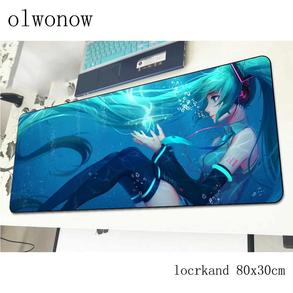  Hatsune Miku mousepad 800x300x2mm cute gaming mouse pad big gamer mat anime computer desk padmouse 