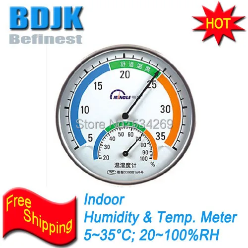 

Round Shape Indoor Hygrometer &Thermometer Free Shipping
