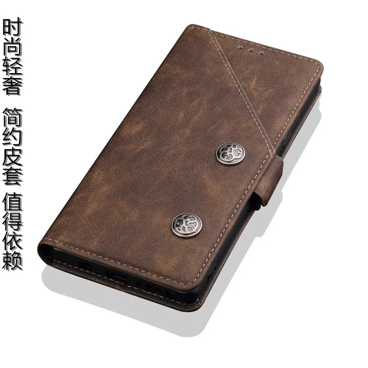 

For Samsung NOTE 9 Phone Case Bronze Pattern Suction Phone Protection Cover Wallet Case Anti-knock Kickstand with Card Pocket
