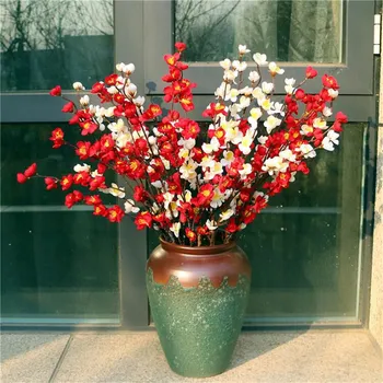 

Fake Long Stem Plum Blossom Simulation Wintersweet for Wedding Home Showcase Decorative Artificial Flowers