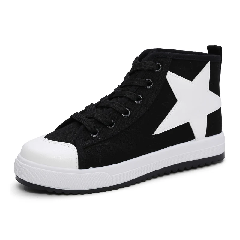 

Fashion Boutique Women's Korean high-top lace casual shoes Pentagram patterns canvas shoes