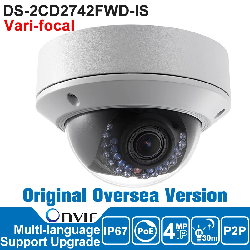 Hik IP Camera 4MP DS-2CD2742FWD-IS IP Camera Outdoor 4MP Dome Network IP Camera POE P2P Security CCTV English Version Hik IP Camera 4MP DS-2CD2742FWD-IS IP Camera Outdoor 4MP Dome Network IP Camera POE P2P Security CCTV English Version