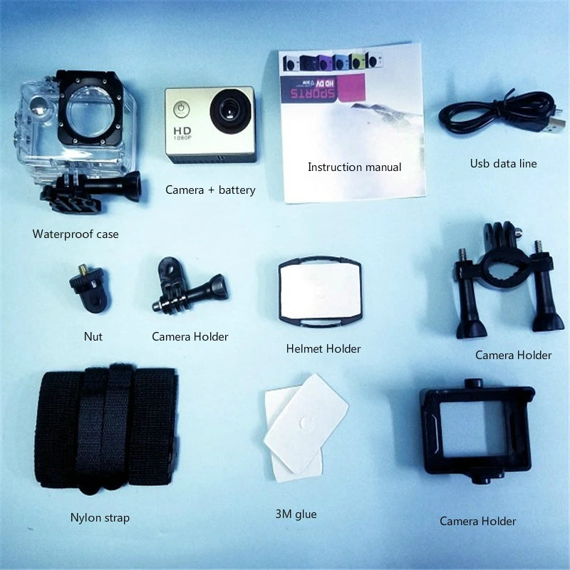 Antscope VGA HD 1080 P спортивная водонепроницаемая камера 2 дюйма DVR Автоспуск Цифровая видеокамера камера для велосипеда скалолазание Skiing19