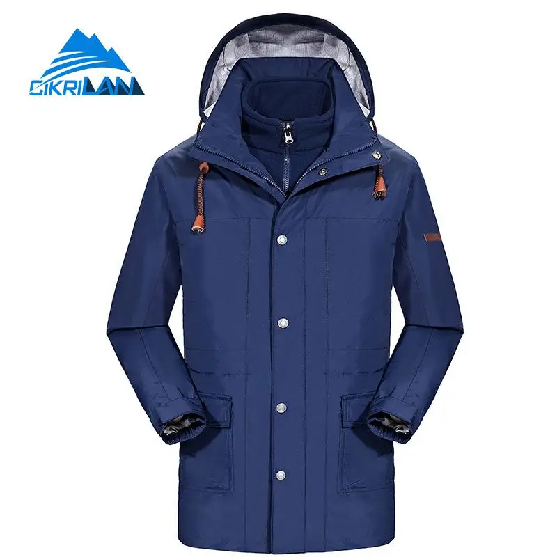 

New Mens Long Winter Sport Hiking Camping Ski Snowboard Outdoor Coat Windbreaker Waterproof Jacket Men 3in1 Fleece Liner Casaco